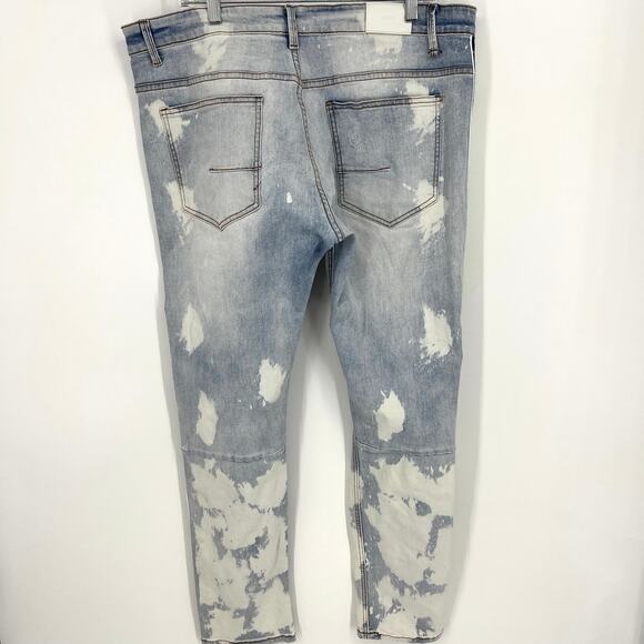 KDNK 11 4 14 11 Size 38 Distressed Jeans Ribbon Embellished - Picture 3 of 10